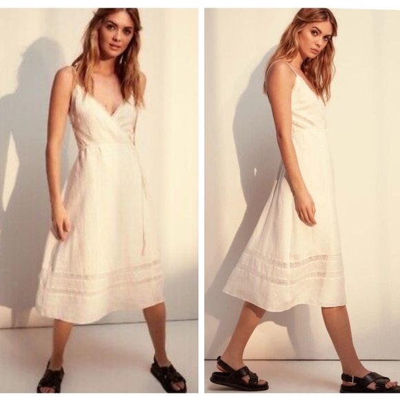Aritzia Dresses & Skirts - Aritzia Wilfred Linen Wrap Dress la Bohéme Léger Dress